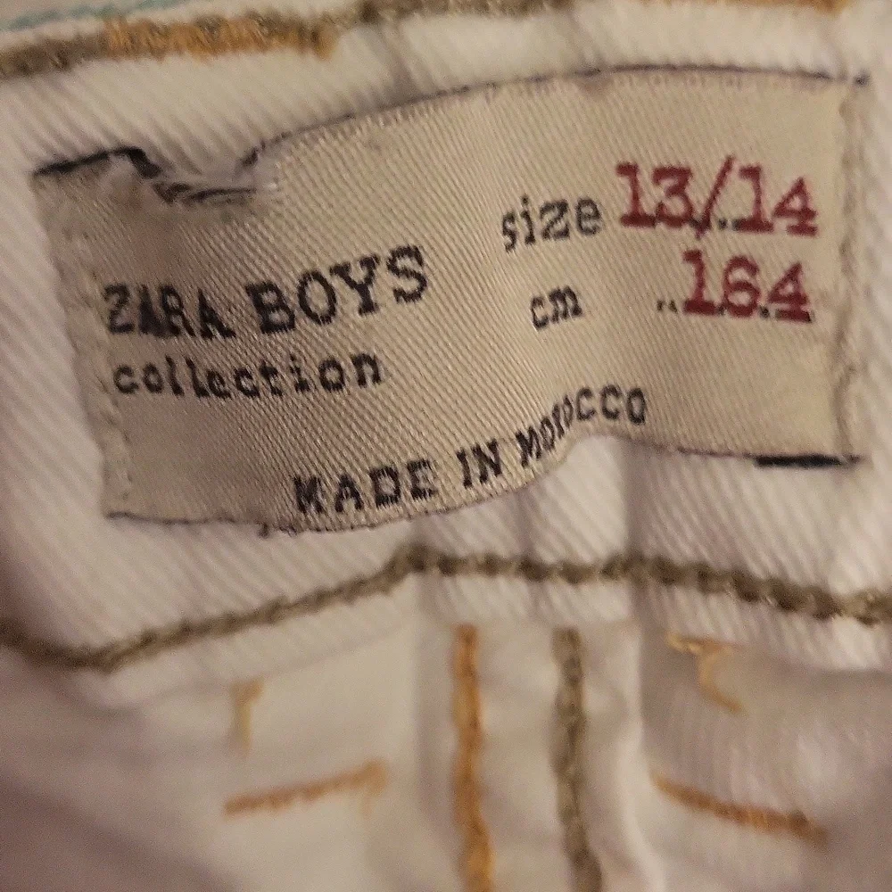 Zara Boys White Denim Shorts Teal